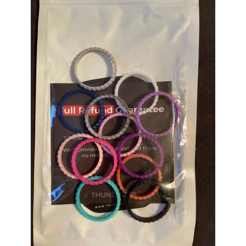 Silicone ring bands multi color size 12 adult New
